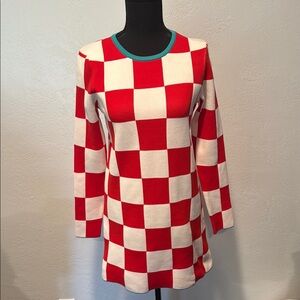 Zara Red and White Raglan Sleeve Mini Dress
